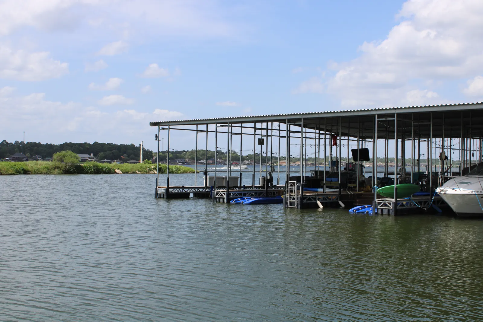 Gangway leading out to the docks over Lake Conroe
