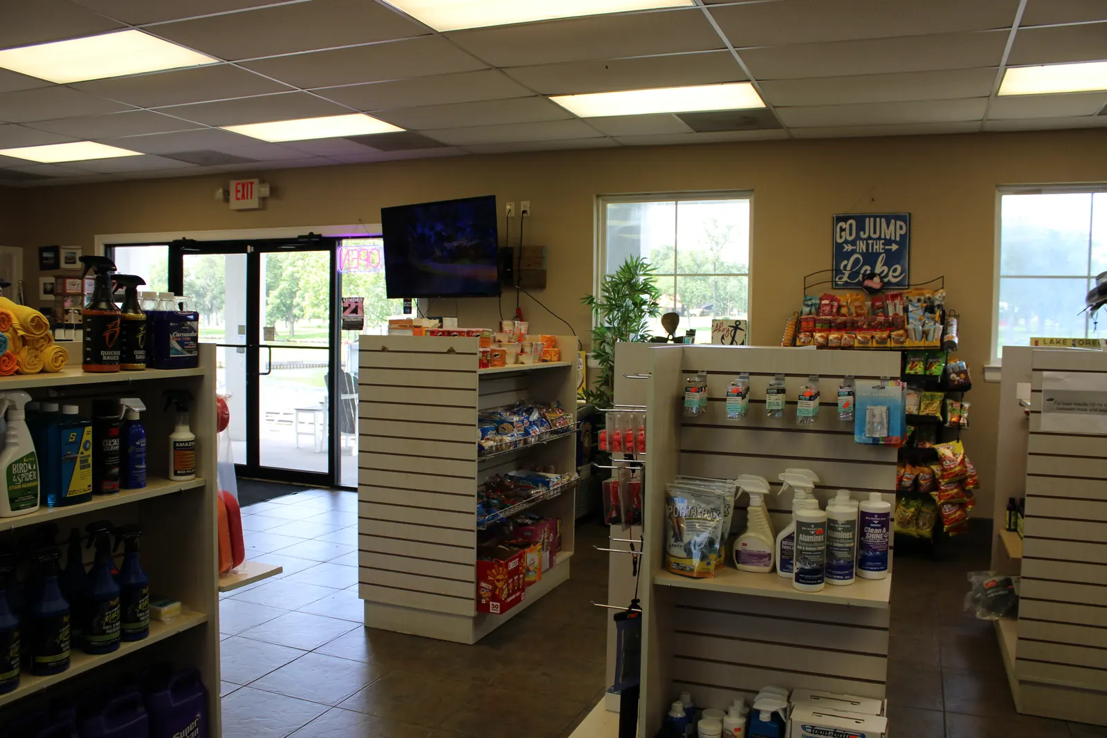 Inside the ship's store at The Palms Marina